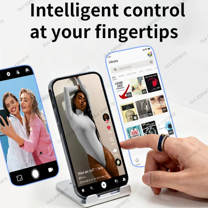2026 Smart Ring with Touch Display Screen, Wireless Charging, Health Manager, 5 ATM Waterproof For Men Women Smart Rings R12 R08