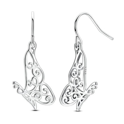 Original 925 Sterling Silver Luxury Bow Flower Shaped Clover Rose Pendant Earrings Elegant Mature Women Delicate Jewelry Gift