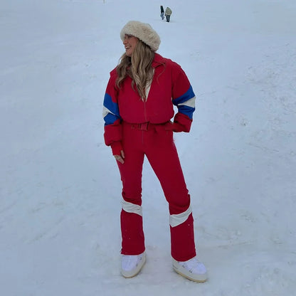 Casual Stand Collar Women Ski Jumpsuits Zippers Waist-Closed Thicken Lady Jumpsuit 2026 Autumn Winter Fashion Female Skiwear