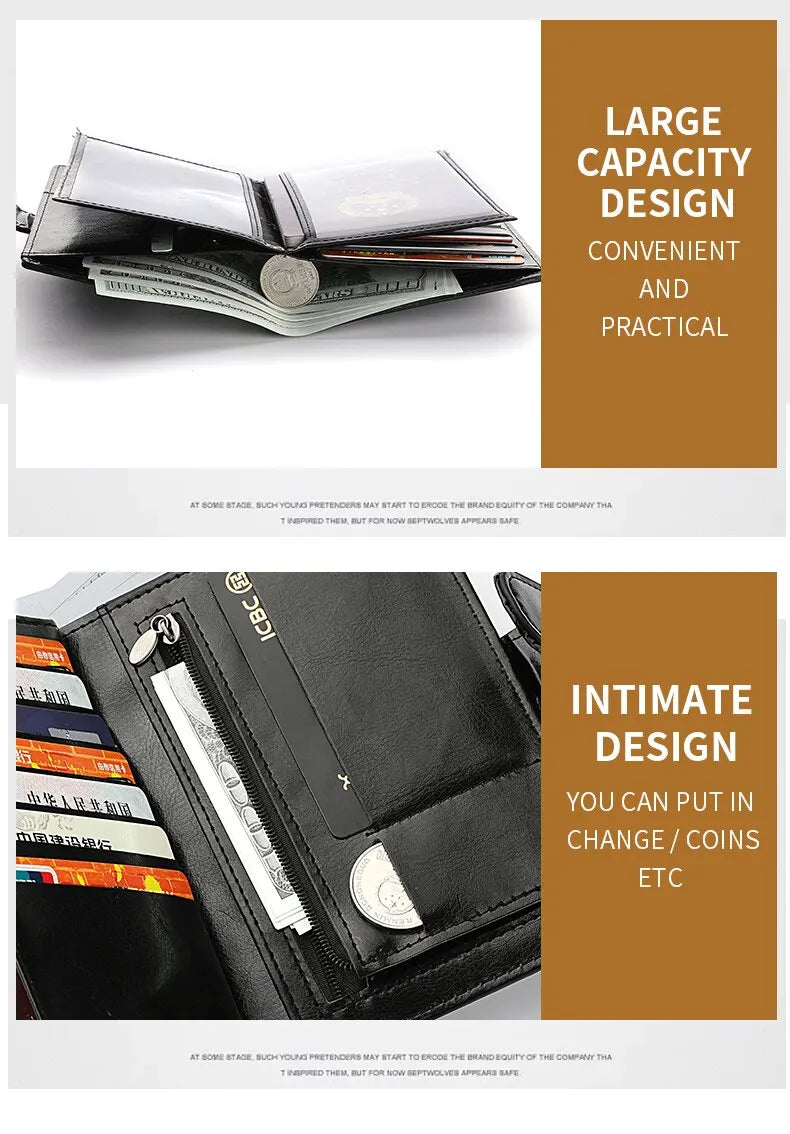 Stylish Travel Passport Bag Multi-Card Card Holder Portable Multi-Function Men's Wallet
