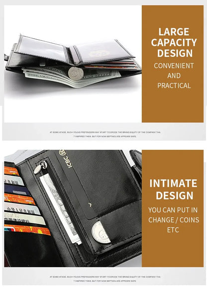 Stylish Travel Passport Bag Multi-Card Card Holder Portable Multi-Function Men's Wallet
