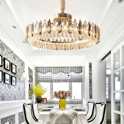 Clear Crystal Ceiling Chandeliers New LED Lights Luxury Rectangle Hanging Lamp Modern Home Decor Lustres for Dining Room Table