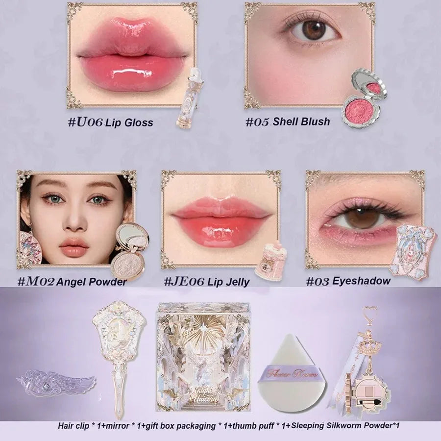 Flower Knows Set Midsummer Fairytales Make up Gift Box Eye Brow Palette Powder Blusher Eyebrow Concealer Lipgloss For Women