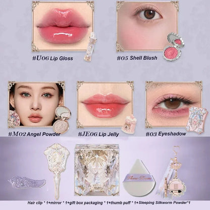 Flower Knows Set Midsummer Fairytales Make up Gift Box Eye Brow Palette Powder Blusher Eyebrow Concealer Lipgloss For Women