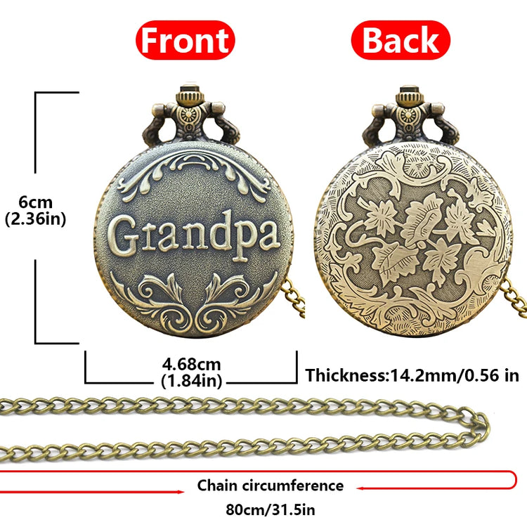 Vintage Quartz Pocket Watches With Chain Retro The Greatest Pocket Watch Necklace For Grandpa Dad Gifts Reloj De Bolsillo