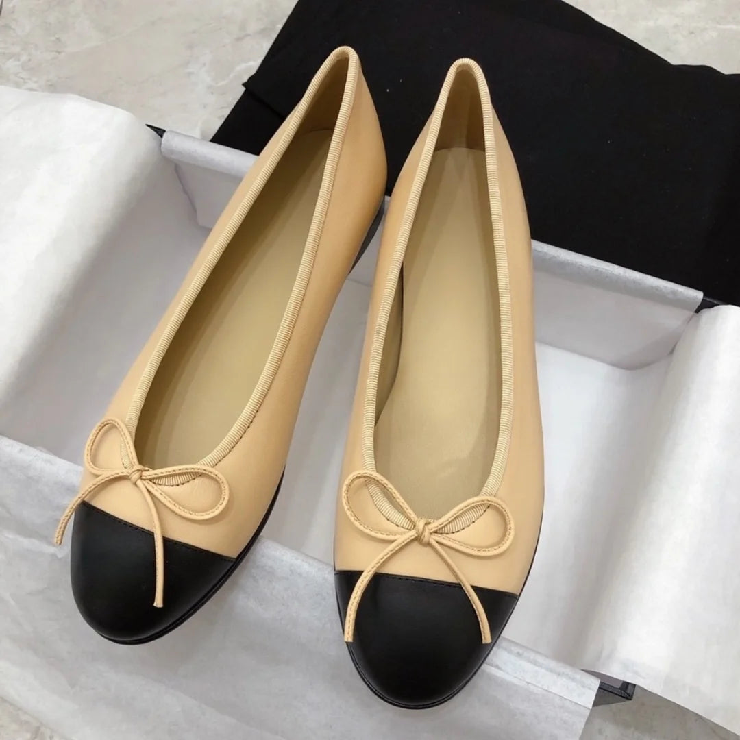 Luxury Brand Women's Low-heel Shoes Casual Bow-Detail Outdoor Hiking Shoes Materials Sheepskin Minimalist Versatile Dance Shoes