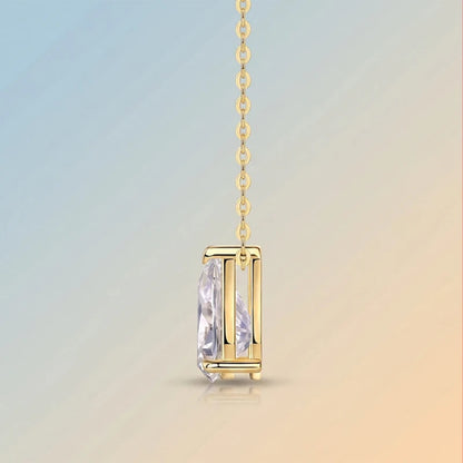 RAPRGOLD 7x10.5mm 2.5CT Moissanite Elegant Water Drop Pendant Necklaces for Women Chains Neck Fine Jewelry Gift with Certificate