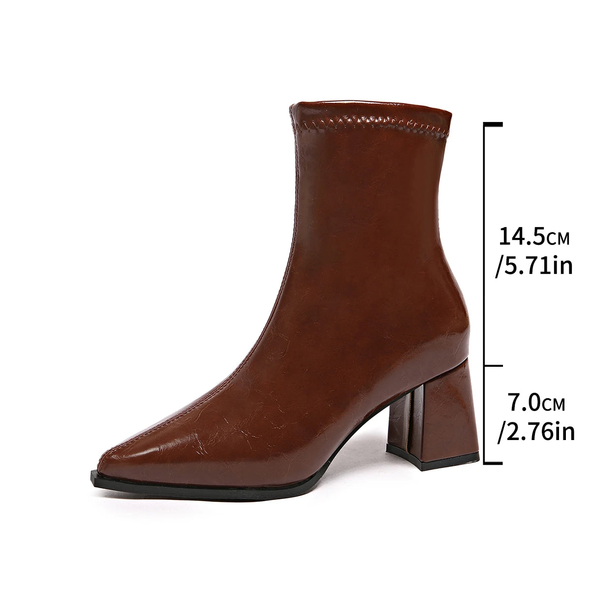 Pointed Toe Women Ankle Boots 2026 New Autumn Elegant Outdoor High Heels Shoes Women Fashion Zippers Designer Short Boots Ladies