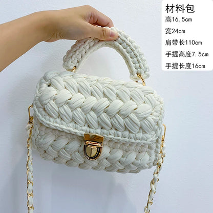 New Rope Woven Women Handbags Designer Knitting Chains Shoulder Crossbody Bag Casual Lady Hand Bags Small Flap Purses