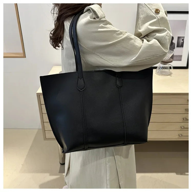 Retro Faux Leather Shoulder Bag, Large Capacity Office Commuter Handbag,Top Handle Purse Durable Work Laptop Tote Bags for Women