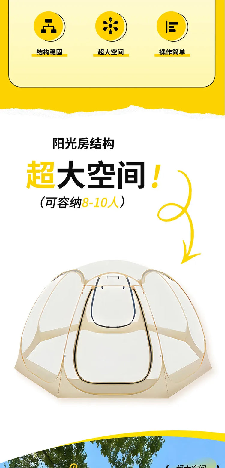 Transparent Bubble Tent for Winter Camping,Insulated Windproof Geodesic Dome Tent with Stargazing Skylight,Outdoor Glamping Tent
