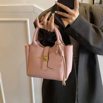 PU Portable Bucket Bag Shoulder Bag Women Fashion Versatile Crossbody Bags Zipper Handbag High Quality Tote Commuter Bags Gifts