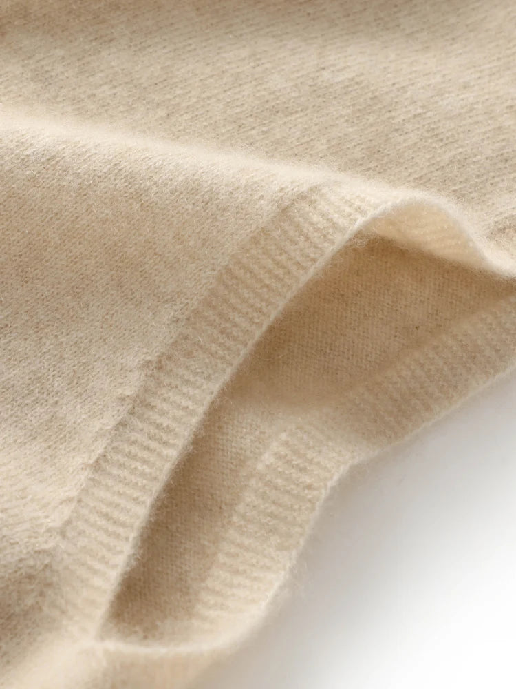 Women Autumn Winter Sleeveless Turtleneck Pullover Vest 100% Merino Wool Sweater Basic Soft Knitted Waistcoat Korean Style Top