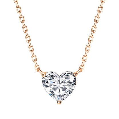 Certified 1-3Carat Heart Cut Moissanite Pendant Necklaces for Woman S925 Silver Plated 18k Gold Solitaire Lab Diamond Neckchain