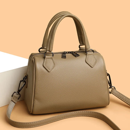 100% Genuine Leather Tote Bag Women Bags Designer Cowhide Luxury Handbags Ladies Shoulder Crossbody Bags Commuting Messenger Sac