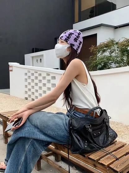 2026 Trendy Motorcycle Bags Women's City Tote Bag Y2k Classic Street Fashionable Shoulder Pu Leather Crossbody Handbag