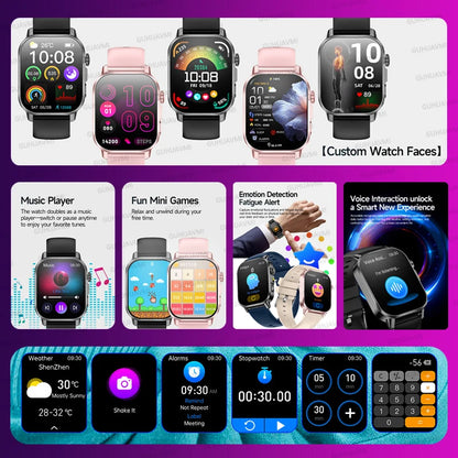 2026 Original Women Health Accurate Diagnosis Smart Watch ECG+HRV BP Blood Oxygen Uric Acid Heart Rate Bluetooth Call Smartwatch