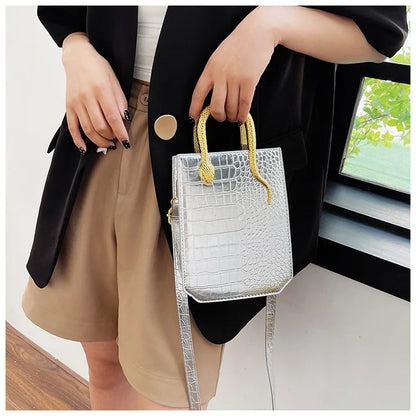 Stone Patterned Handbag for Women Glossy Purse and Handbags Crossbody Bags for Women Tote Bag PU Designer Bag Сумка Женская 2024