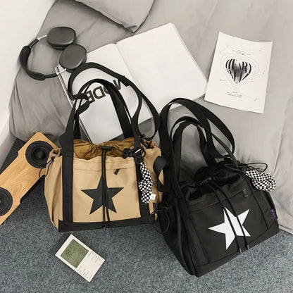 Women New Crossbody Bag Wholesale Large Capacity Couple Shoulder Bag New Casual Nylon Tote Bag Luxury Drawstring Handbag 2025