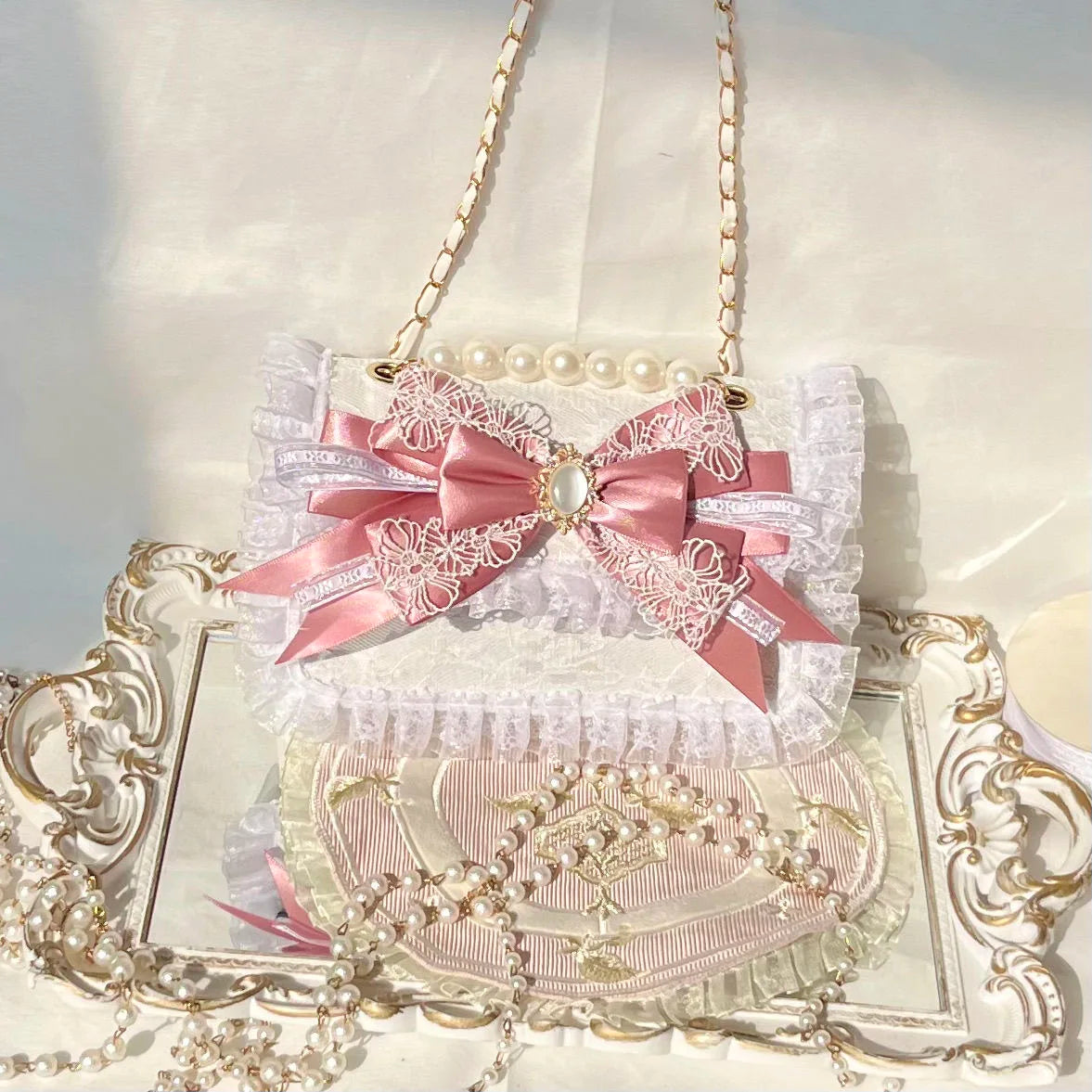 Women's Crossbody Bag Y2K Bags Pink Lolita Colorful Bag Woman 2025 Bag Pink Handbags 2025 Luxury Designer White Shoulder Bag