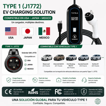 TAYSLA 3.5KW 16A Portable EV Charger NEMA 5-15 Plug TYPE1 SAE J1772 TYPE2 GB/T Electric Car Charger for BYD Geely EX2 Changan