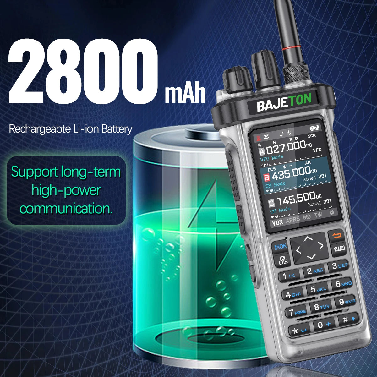 BAJETON BJ-9000 GPS APRS Walkie Talkie 10W CB/SSB/HF 27MHZ Long Range NOAA ShortWave For RT-950PRO RT-950 Ham Two Way Radio