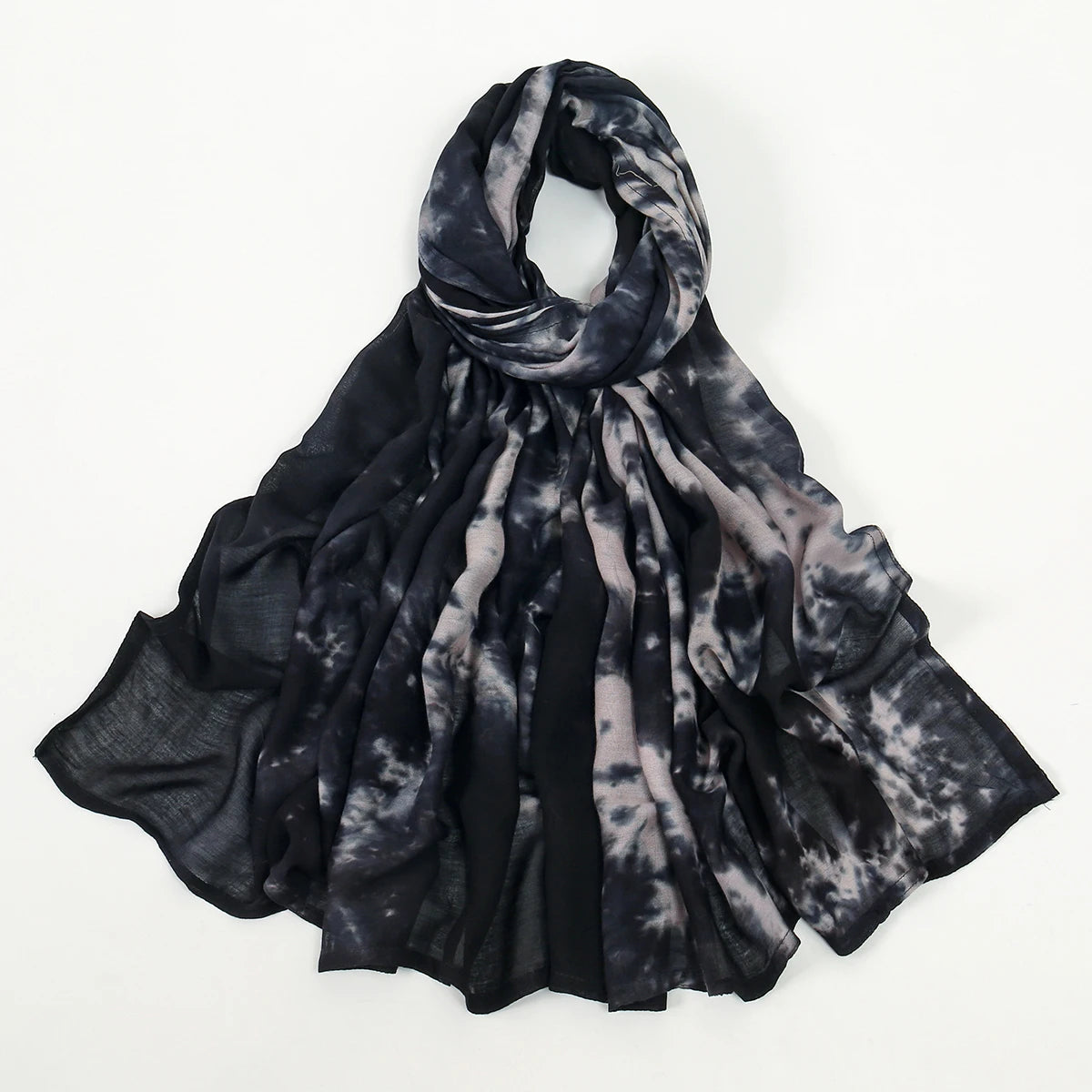 190*90cm Big Size Modal Cotton Hijab Women Tie-dye Scarf Double Stitching Shawl Muslim Gradient Plain Cotton Rayon Headscarf