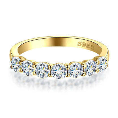 DWJ 0.7ct Real Moissanite Diamond Ring 925 Sterling Silver Engagement Daily Wear Rings for Women High Quality Fine Jewelry