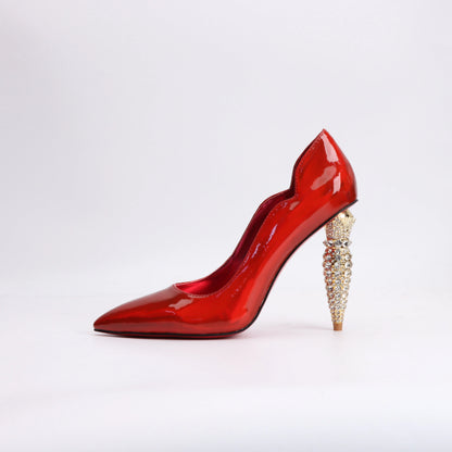 luxury Red Bottom Black Pointed toe Heels for Women Shoes 2024 Elegant and Classy Designer Slingback Heels High Quality big Size