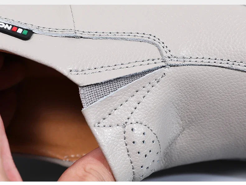 Women Flats Platform Loafers Ladies Elegant Genuine Leather Moccasins Shoes Woman Spring Round Toe Slip On Casual Women's Shoes