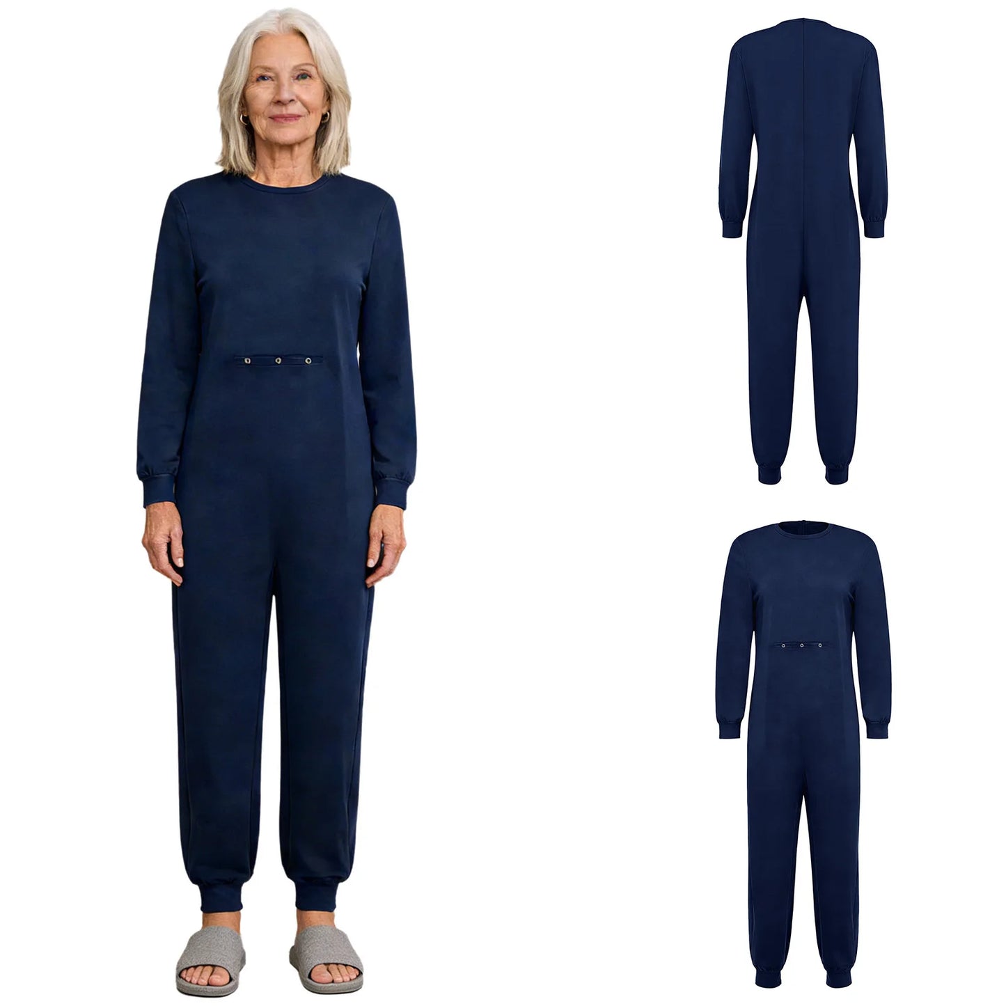 Men Women Special Needs Adaptive Clothing Elderly Alzheimer ASD Anti-Strip Jumpsuit Back Zipper Bodysuit Daily Wear Homewear