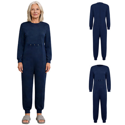 Men Women Special Needs Adaptive Clothing Elderly Alzheimer ASD Anti-Strip Jumpsuit Back Zipper Bodysuit Daily Wear Homewear