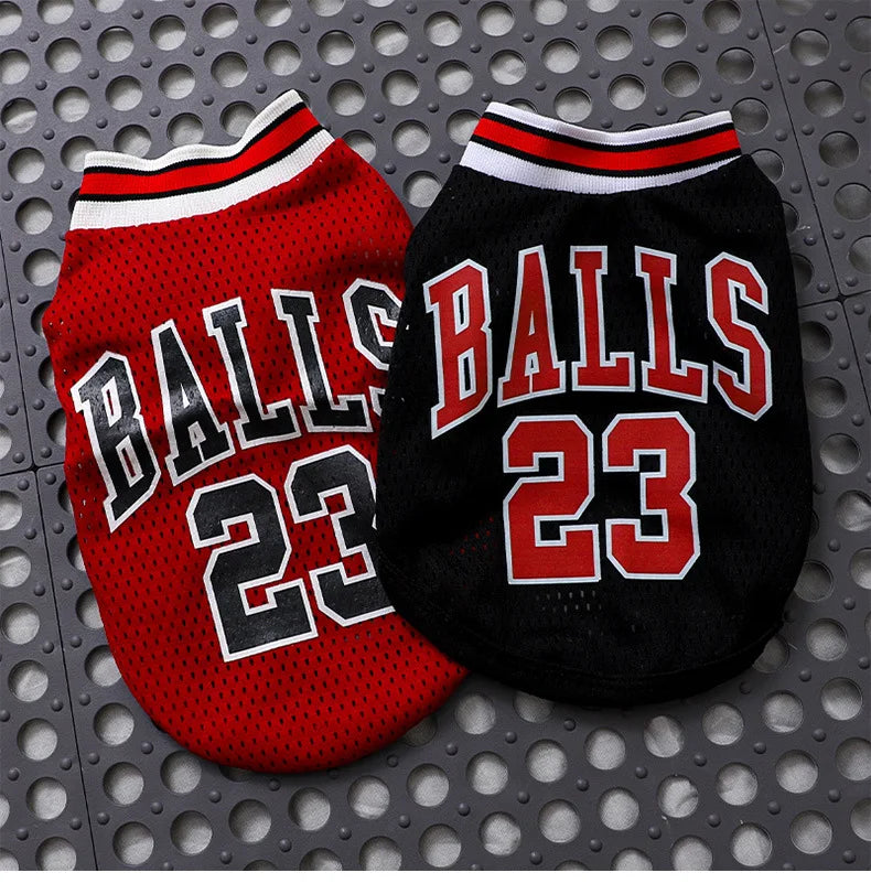 Summer Pet Vest Small Body Hugger American Bulldog Breathable Lightweight Small Dog Lettered Basketball Two-Piece Outfit