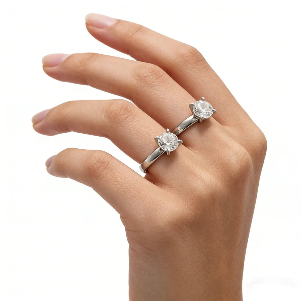 Exquisite Fashion Silver Color Engagement Rings for Women Fashion White Zircon Stones Ring Anniversary Bridal Wedding Jewelry