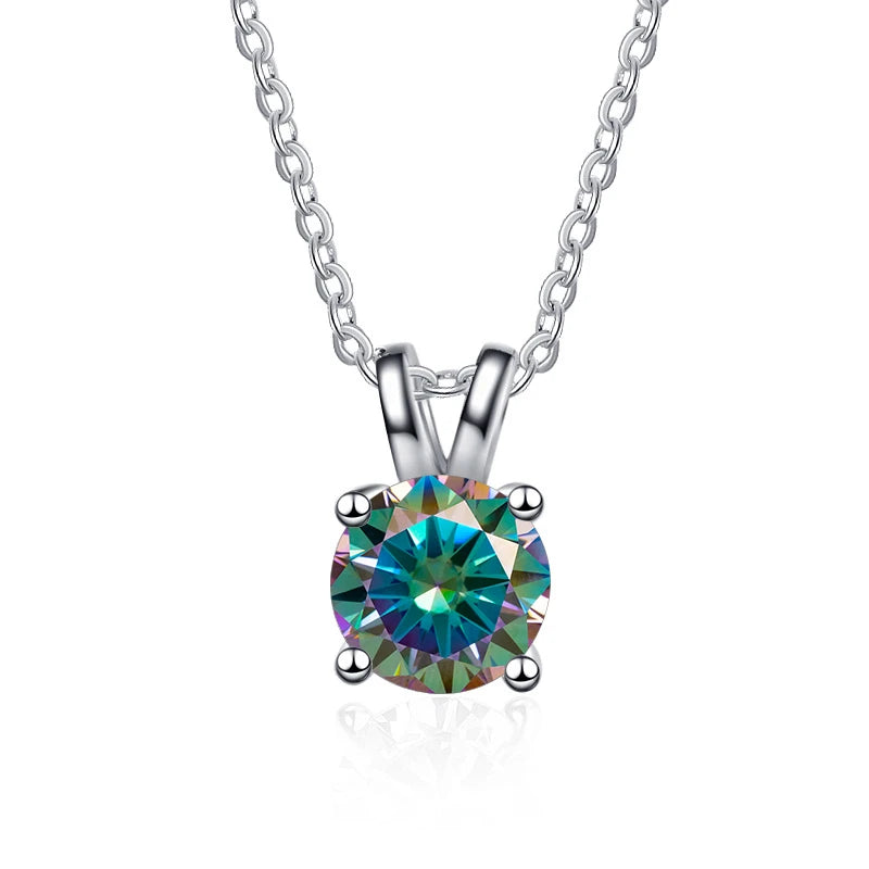JoyceJelly 1ct 2ct Moissanite Pendant Necklace For Women Top Quality 925 Sterling Silver Wedding Party Bridal Fine Jewelry Gift