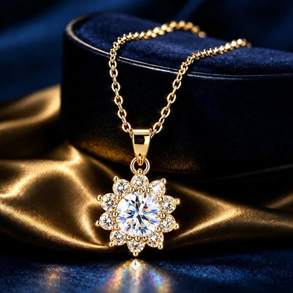 1.0ct Moissanite Necklace VVS1 D Color With Certificate 18K Gold Plated S925 Sterling Sliver Fine Jewelry for Woman Jewelry Gift