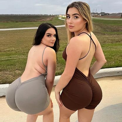Spaghetti Strap Backless Sexy Jumpsuit For Women Fashion Tracksuit Y2k Bodysuit Off-Shoulder Spaghetti Streetwear Female Rompers