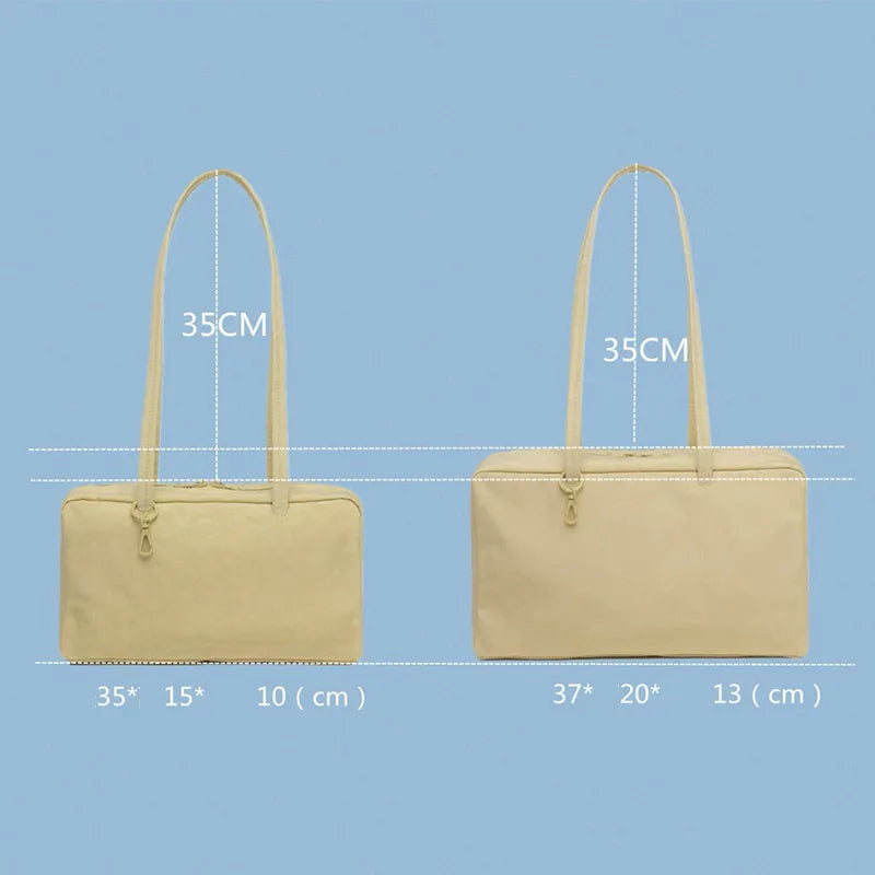 Brand Nylon Bowling Tote Bag Women Luxury Large Capacity Simple Versatile Shoulder Purse Ultralight Zipper Commuting Travel Bag