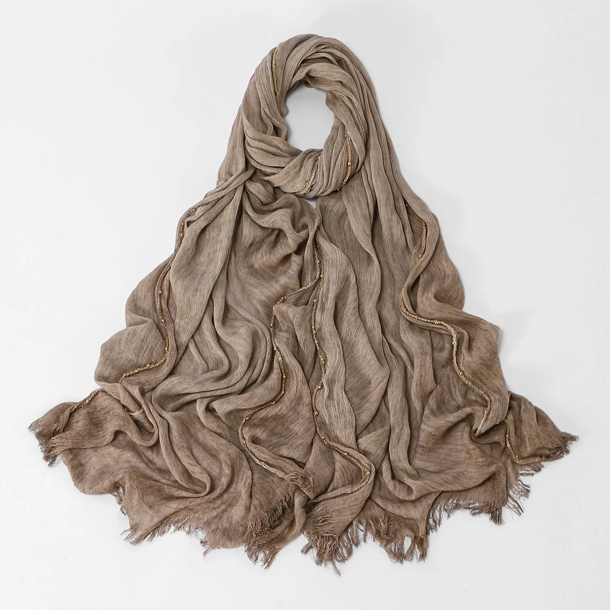 Fashion Crinkle Cotton Royan Hijab Scarf for Muslim Women Islamic Long Soft Shawls Wraps Short Tassel Bufanda Accessories
