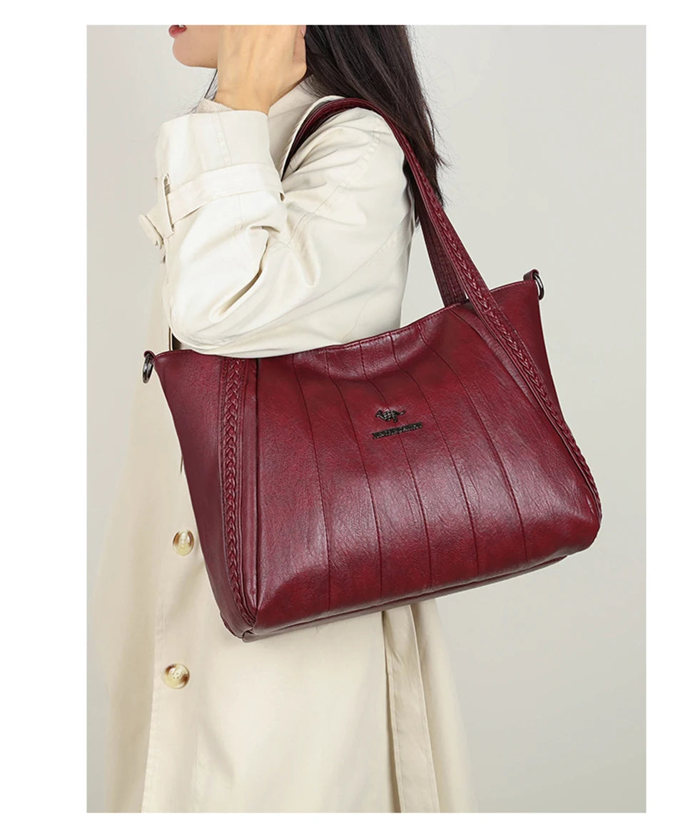Genuine Brand Leather Women Handbag Luxury Designer Shoulder Crossbody Bags Ladies Purse Messenger Tote Bag Female Commuting Bag