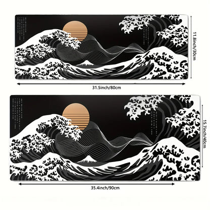 VIKAMA Large Mouse Pad Great Wave off Kanagawa Design Non-Slip Gaming Desk Mat for Office And Gaming Desktop Decoration