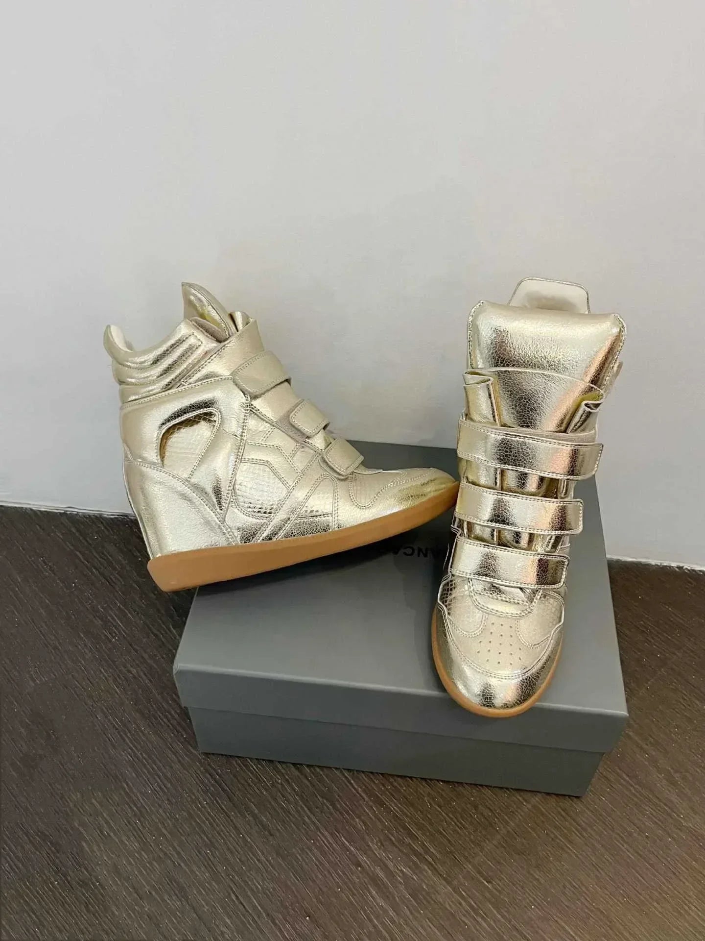 Women's Ankle Boots 2026 New Genuine Leather 8CM Hidden Heel Women Platform Sneakers Fashionable Splice Color Design Women Shoes