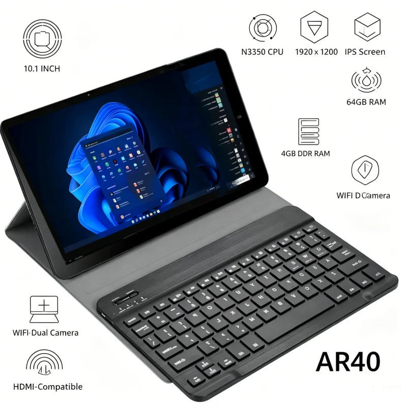 10.1 INCH 4GB DDR RAM 64GB ROM WINDOWS 11 Tablet PC AR40 N3350 CPU 1920 X 1200 IPS HDMI-Compatible WIFI Quad Core