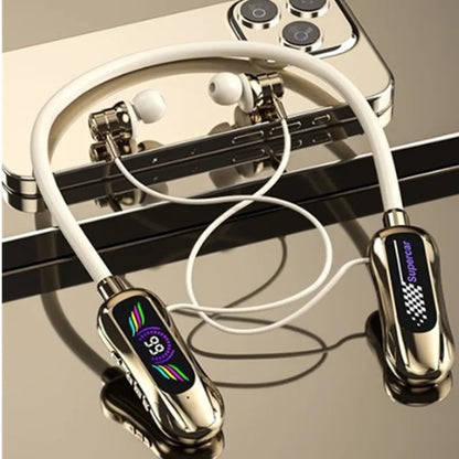 Wireless Magnetic Sport Neckband Bluetooth 5.4 Neck-hanging TWS Headphones Music Earphones With Mic Stereo For All Smartphones
