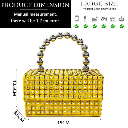 Venus Chan-Nigerian Heel Party for Women Yellow Shoes and Bag Set Rhinestone Handbag Italian Design Wedding INS 2024