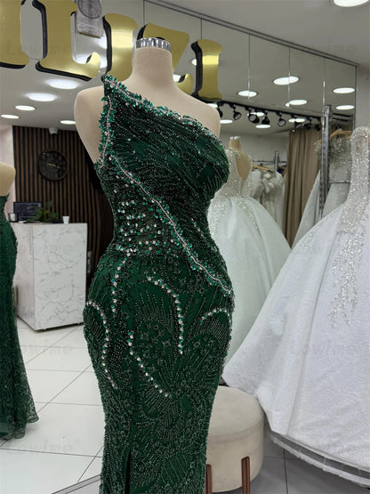 2026 Customized Emerald Green Strapless Party Dress Mermaid Wedding Guest Prom Gowns Elegant Celebrity Evening Dresses Robes