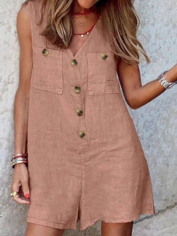 Stylish Women V Neck Sleeveless Rompers 2023 ZANZEA Summer Jumpsuits Short Playsuits Casual Solid Loose Beach Overalls Oversized