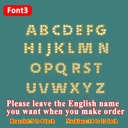 New Customized 26 Letters DIY Names Moissanite Pendant Necklace 925 Silver Jewelry Moissanite Necklace Bracelet For Women Gift