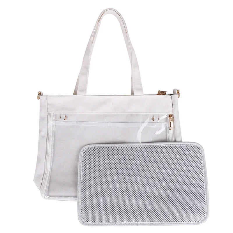 Big Ita Bag Black with Insert Japanese Cute Clear Women Double Straps Girls Kawaii Transparent Shoulder Bag Purses and Handbags