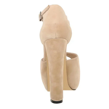 Platform Open Toe High Heels Summer Women Ankle Strap Sandals Sexy 14cm High Heels Buckle Thick Pumps Wedding Jazz Dance Shoes